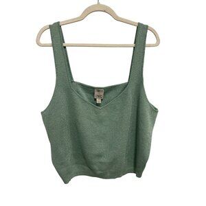 Jeannie Mai X INC International Concepts Metallic Tank Crop Top Plus Size 3X NEW